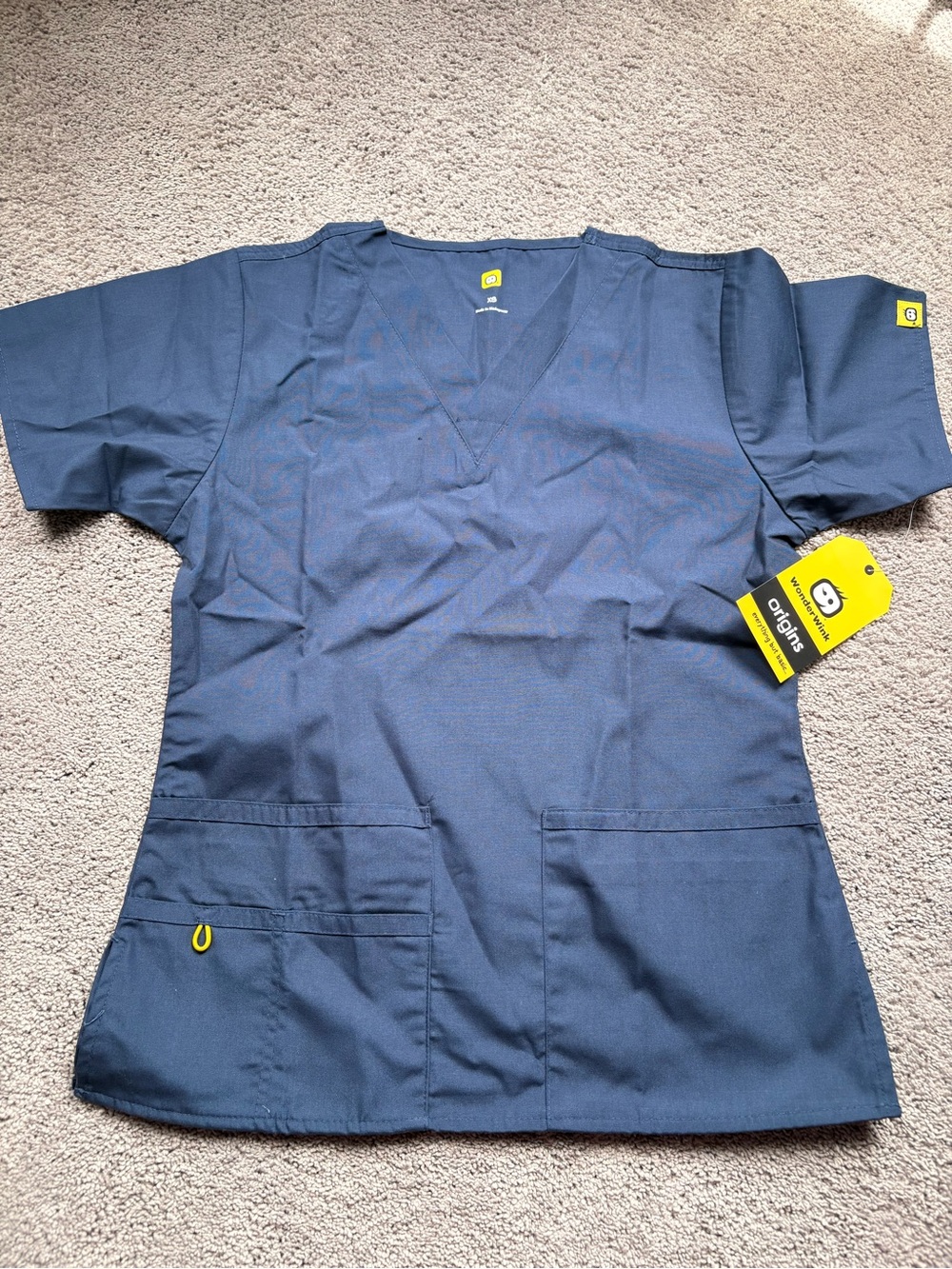 WonderWink navy scrub set size XS pants and top